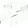 thumbnail image 1 of Plymor Clear Acrylic Rectangular Display Risers, 6" Deep Assortment, Set of 3 (1/4" thick), 1 of 1
