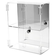 Plymor Clear Acrylic Rectangular Locking Display Case, 1 Shelf (Mirrored), 12" H x 16" W x 7" D