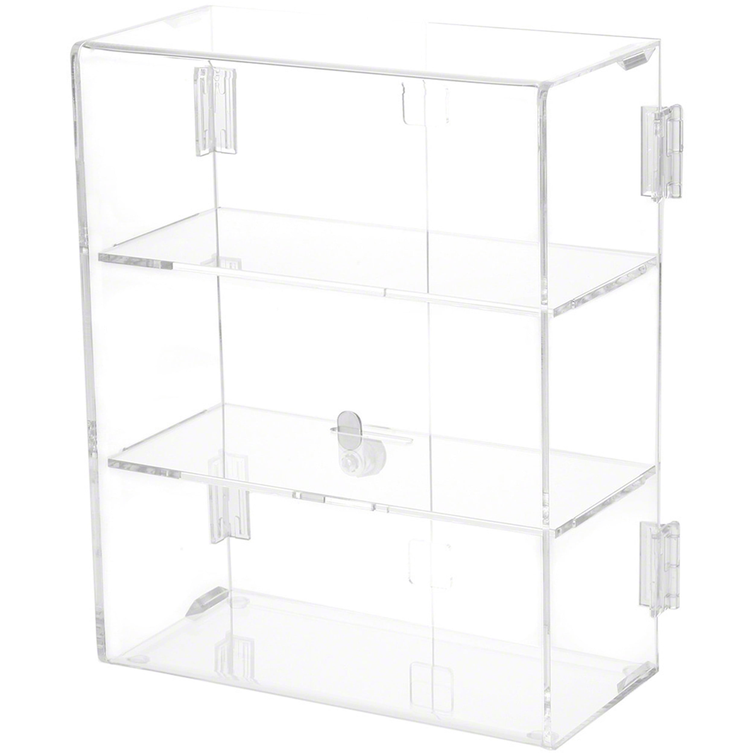 Plymor Clear Acrylic Rectangular Locking Display Case, 2 Shelves, 12.75 ...