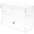 thumbnail image 1 of Plymor Clear Acrylic Rectangular Locking Display Case, 2 Shelves, 12" H x 16" W x 7" D, 1 of 1