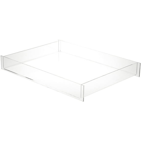 Plymor Clear Acrylic Rectangular Open Top Merchandise Display Tray, 24" W x 18" D x 3.75" H