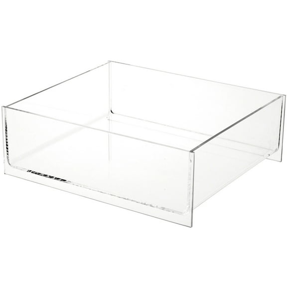 Plymor Clear Acrylic Rectangular Open Top Merchandise Display Tray, 7.5" W x 8.5" D x 2.75" H