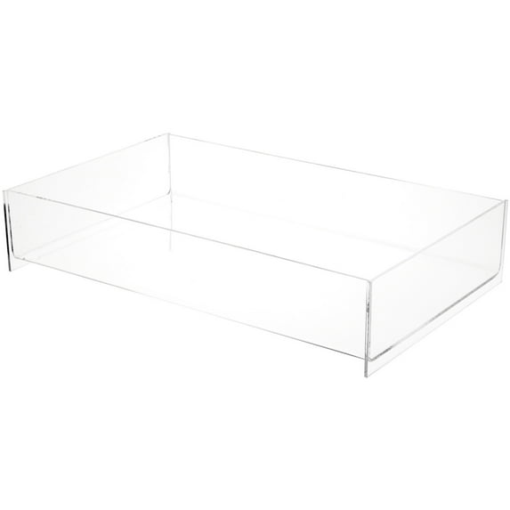 Plymor Clear Acrylic Rectangular Open Top Merchandise Display Tray, 8.5" W x 14.5" D x 2.75" H (2 Pack)