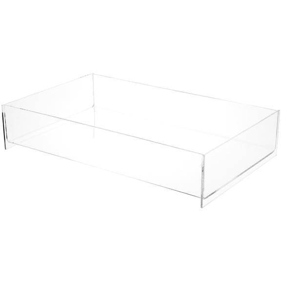 Plymor Clear Acrylic Rectangular Open Top Merchandise Display Tray, 8.5" W x 14.5" D x 2.75" H (2 Pack)
