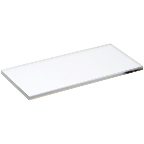 Plymor Clear Acrylic Rectangular Polished Edge Display Base, 6" W x 3" D x 0.25" H, Pack of 24
