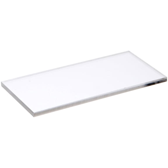 Plymor Clear Acrylic Rectangular Polished Edge Display Base, 6" W x 3" D x 0.25" H, Pack of 3