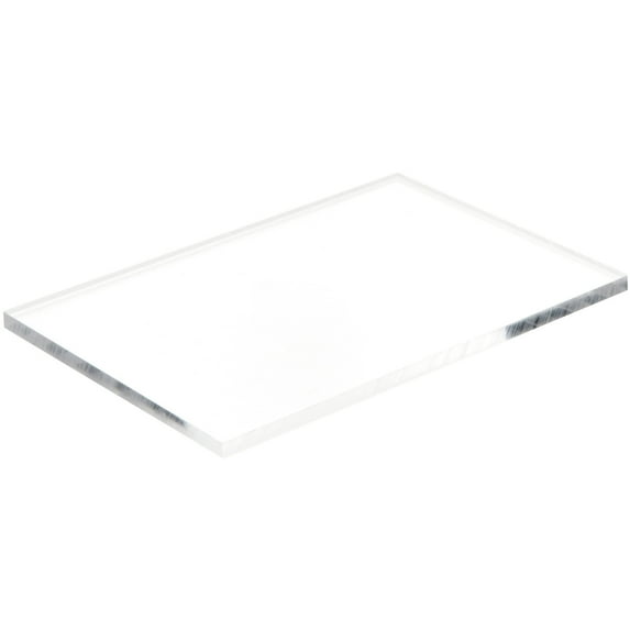 Plymor Clear Acrylic Rectangular Polished Edge Display Base, 6" W x 4" D x 0.25" H, Pack of 12