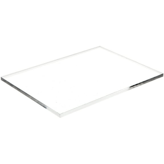 Plymor Clear Acrylic Rectangular Polished Edge Display Base, 8" W x 6" D x 0.25" H