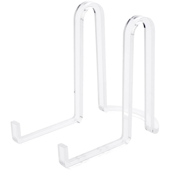 Plymor Clear Acrylic Ribbon-Style Display Easel, 6.125" H x 3.875" W x 6.75" D (6 Pack)