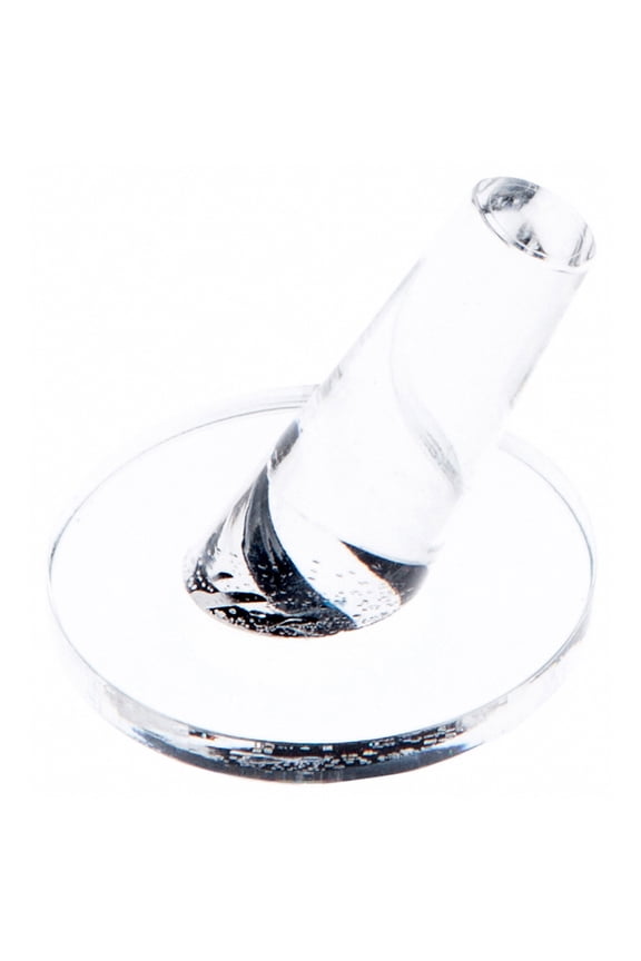 Clear Acrylic Ring Finger Display, Single on Round Base, 2" W x 2" D x 1.75" H