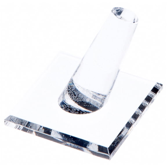 Plymor Clear Acrylic Ring Finger Display, Single on Square Base, 2" W x 2" D x 1.75" H (3 Pack)