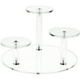 thumbnail image 1 of Plymor Clear Acrylic Round 8" Base Riser with 3 Round 3" Display Pedestals, 5" High (2 Pack), 1 of 1