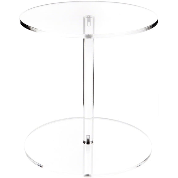 Plymor Clear Acrylic Round Barbell Pedestal Display Riser 12.75" H x 12" D (3/8" thick)