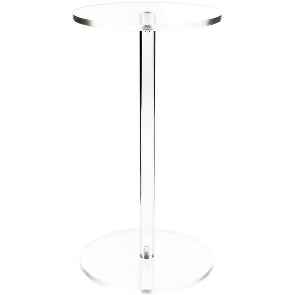 Plymor Clear Acrylic Round Barbell Pedestal Display Riser 16.75" H x 9" D (3/8" thick)