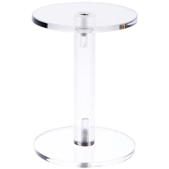 Plymor Clear Acrylic Round Barbell Pedestal Display Riser, 4.25" H x 3" D (3/16" thick) (6 Pack)