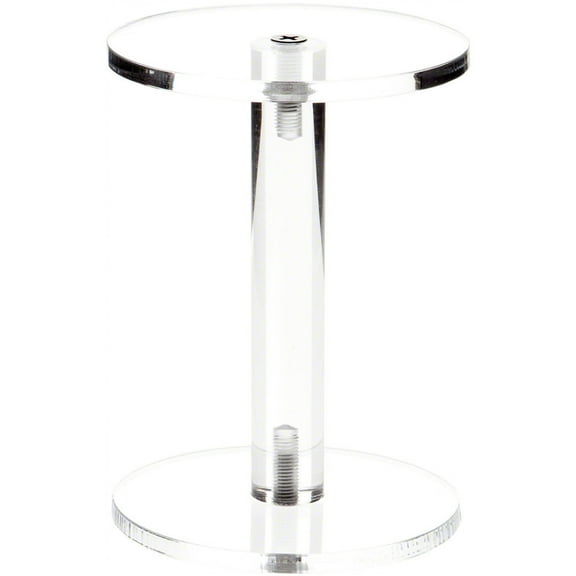 Plymor Clear Acrylic Round Barbell Pedestal Display Riser, 4.25" H x 4.5" D (3/16" thick) (3 Pack)