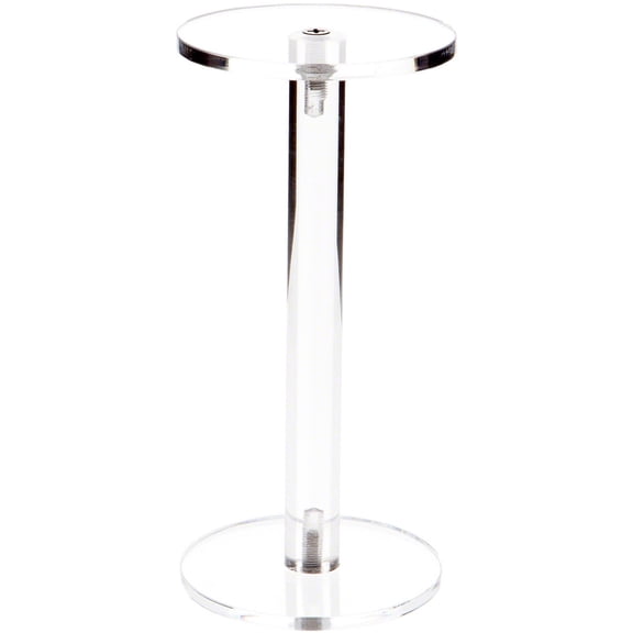 Plymor Clear Acrylic Round Barbell Pedestal Display Riser, 6.375" H x 3" D (3/16" thick) (12 Pack)