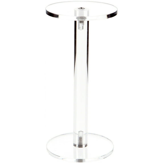 Plymor Clear Acrylic Round Barbell Pedestal Display Riser, 6.375" H x 3" D (3/16" thick) (3 Pack)