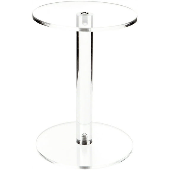 Plymor Clear Acrylic Round Barbell Pedestal Display Riser, 8" H x 6" D (1/4" thick) (2 Pack)