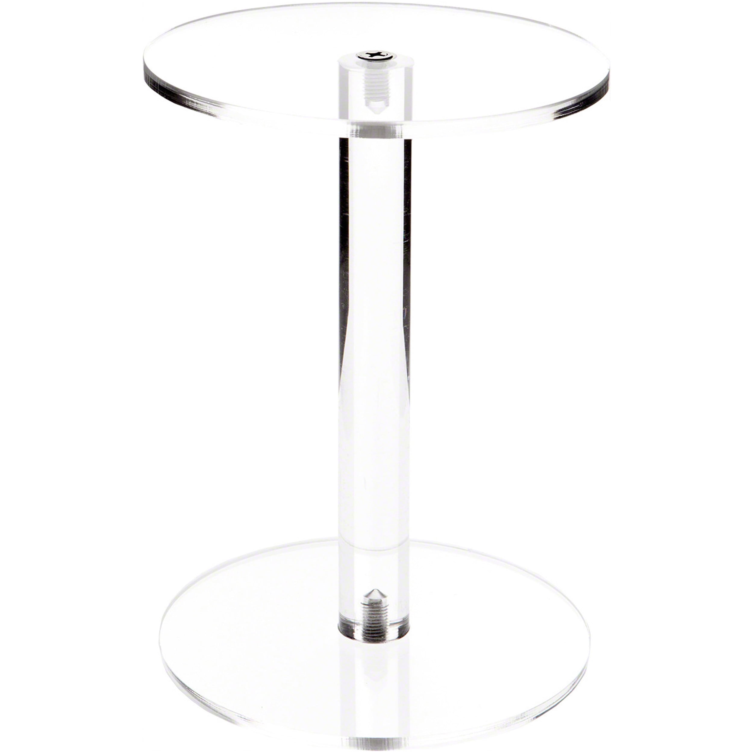 Clear Acrylic Round Barbell Pedestal Display Riser, 8" Height