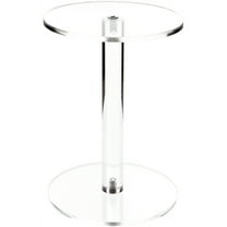 Plymor Clear Acrylic Round Barbell Pedestal Display Riser, 8" H x 6" D (1/4" thick)