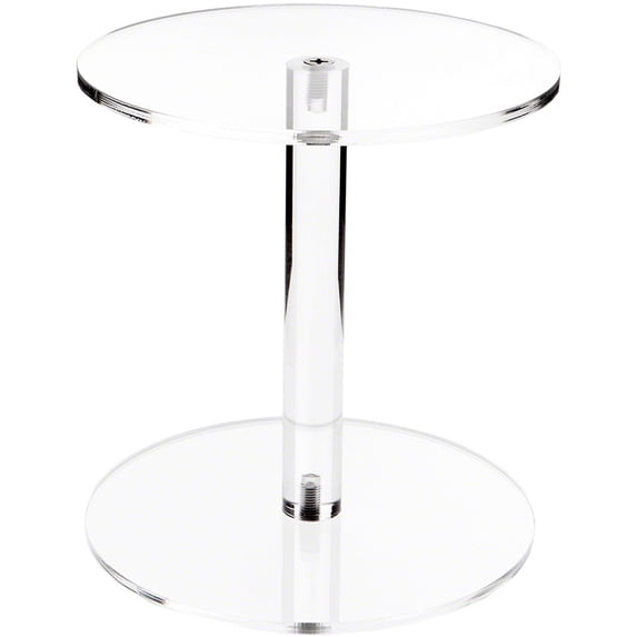 Plymor Clear Acrylic Round Barbell Pedestal Display Riser, 8" H x 7.5" D (1/4" thick)