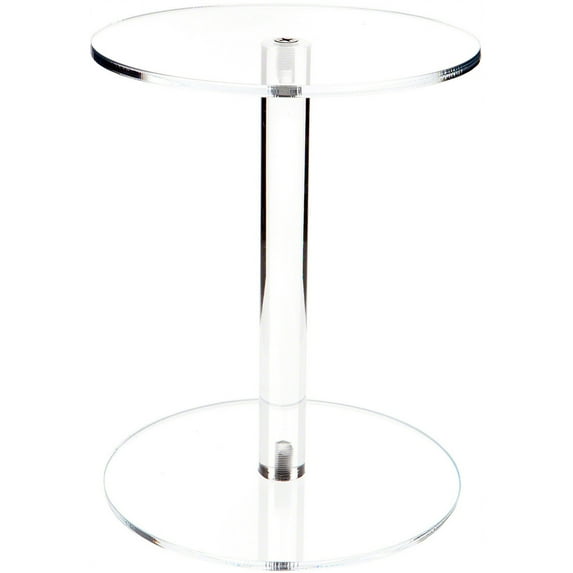 Plymor Clear Acrylic Round Barbell Pedestal Display Riser, 9.5" H x 7.5" D (1/4" thick) (3 Pack)