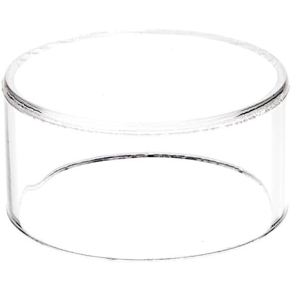 Plymor Clear Acrylic Round Cylinder Display Riser, 1.5" H x 3" D (2 Pack)