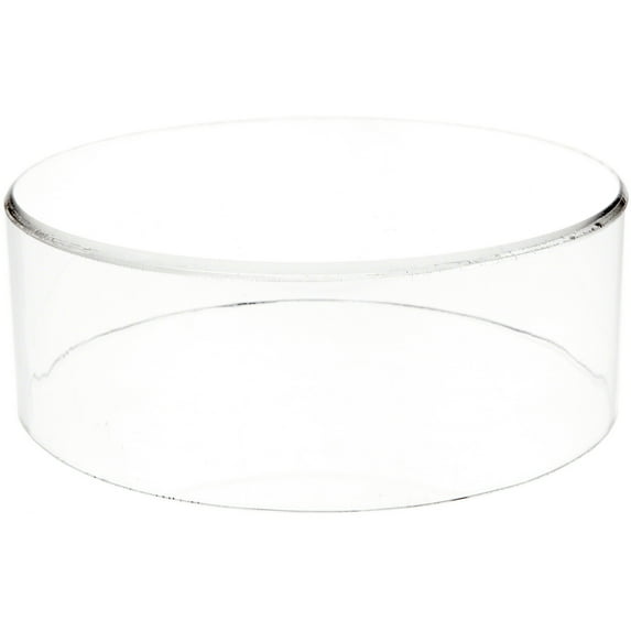 Plymor Clear Acrylic Round Cylinder Display Riser, 3" H x 8" D (3 Pack)