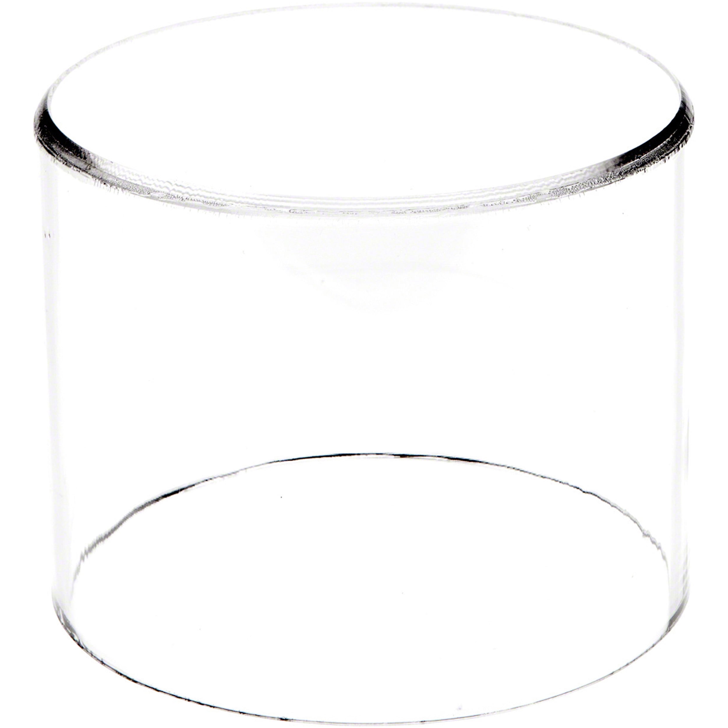 Plymor Clear Acrylic Round Cylinder Display Riser, 4" H x 5" D (2 Pack ...
