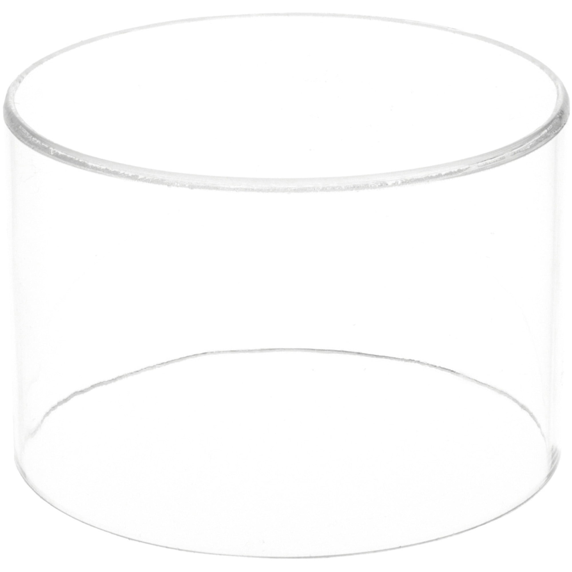 Plymor Clear Acrylic Round Cylinder Display Riser, 4" H x 6" D (2 Pack ...