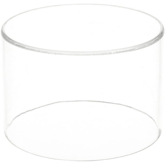 Plymor Clear Acrylic Round Cylinder Display Riser, 4" H x 6" D (2 Pack)