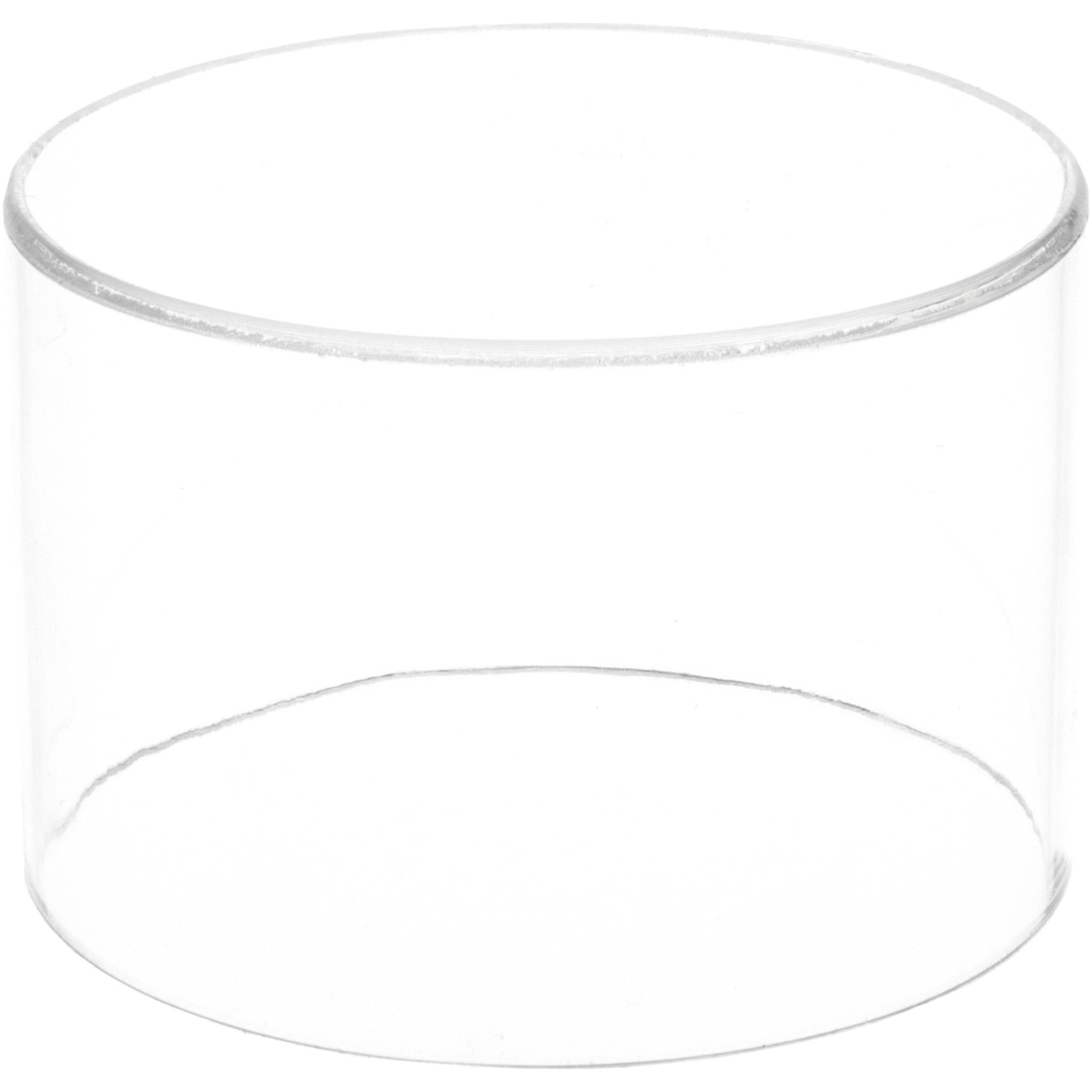 Plymor Clear Acrylic Round Cylinder Display Riser, 4" H x 6" D (2 Pack ...