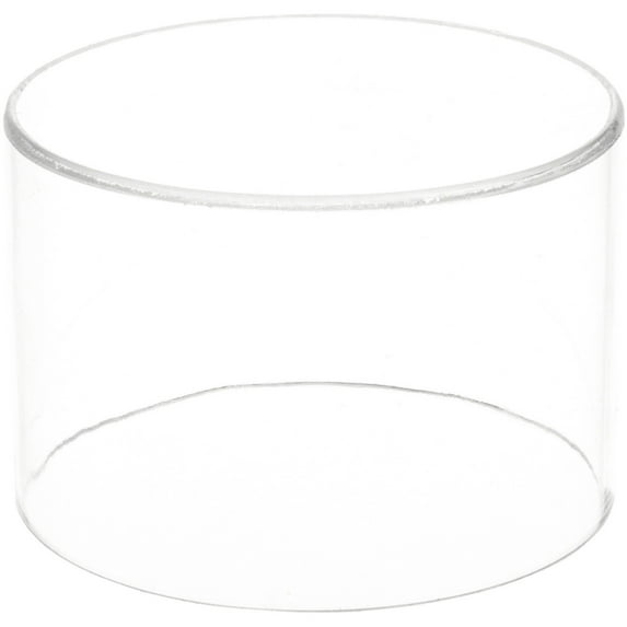 Plymor Clear Acrylic Round Cylinder Display Riser, 4" H x 6" D (3 Pack)