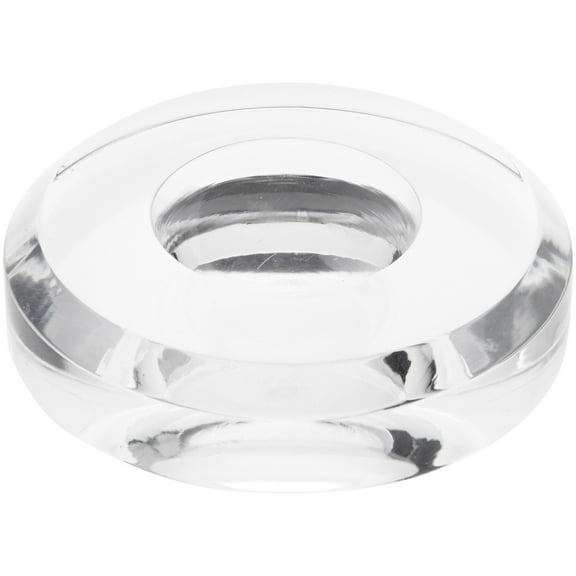 Plymor Clear Acrylic Round Display Base with Indented Circle to Hold Egg, Marble, Ball or Sphere, 3" W x 3" D x 0.75" H (1.5" Circle)