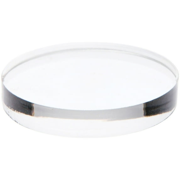 Plymor Clear Acrylic Round Standard-Edge Display Base, 2" W x 2" D x 0.375" H, Pack of 12