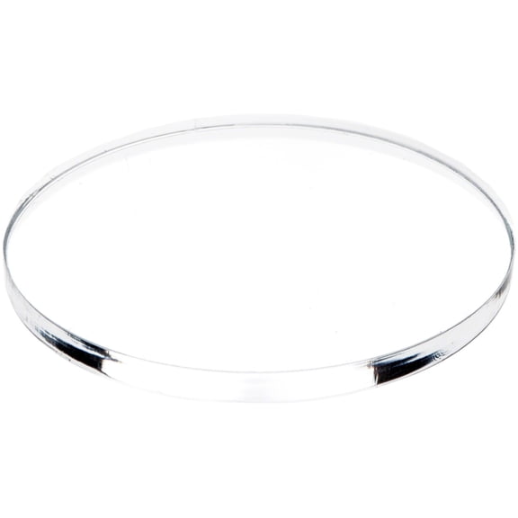 Plymor Clear Acrylic Round Standard-Edge Display Base, 3" W x 3" D x 0.25" H, Pack of 12