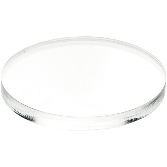 Plymor Clear Acrylic Round Standard-Edge Display Base, 4" W x 4" D x 0.375" H, Pack of 6