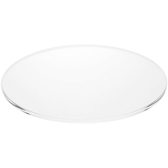 Plymor Clear Acrylic Round Standard-Edge Display Base, 8" W x 8" D x 0.25" H, Pack of 2