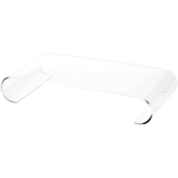 Plymor Clear Acrylic Scroll-Shaped Display Riser, 2" H x 10.5" W x 5.5" D (1/8" thick), Pack of 3