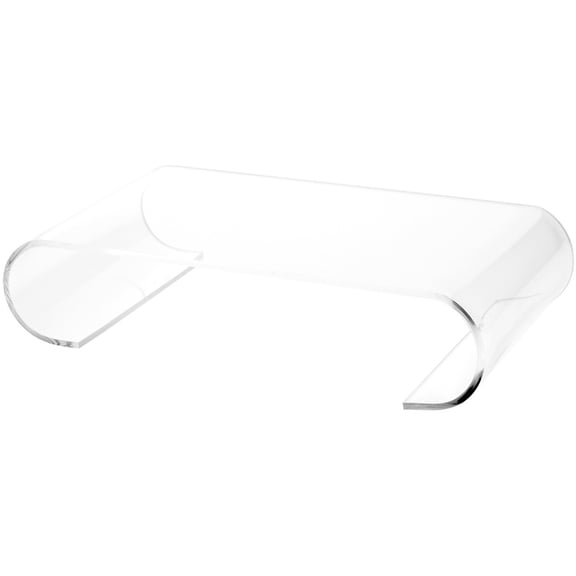 Plymor Clear Acrylic Scroll-Shaped Display Riser, 2.75" H x 12.625" W x 7.125" D (1/4" thick), Pack of 2