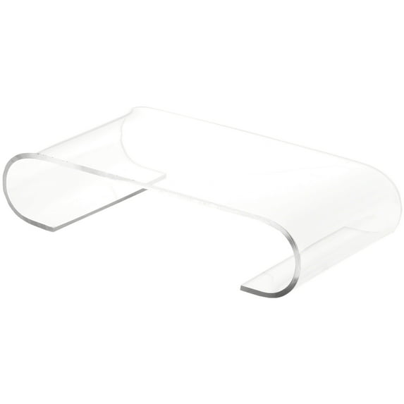 Plymor Clear Acrylic Scroll-Shaped Display Riser, 1.375" H x 6.25" W x 3.5" D (1/8" thick), Pack of 2
