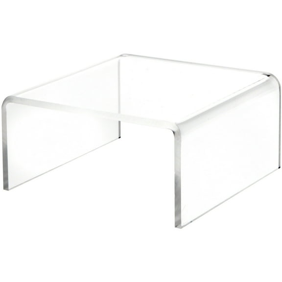 Plymor Clear Acrylic Short Square Display Riser, 2.5" H x 5" W x 5" D (3/16" thick) (12 Pack)
