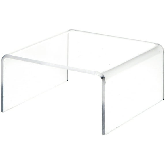 Plymor Clear Acrylic Short Square Display Riser, 2" H x 4" W x 4" D (1/8" thick) (6 Pack)