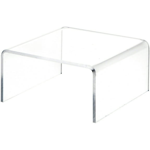 Plymor Clear Acrylic Short Square Display Riser, 2" H x 4" W x 4" D (1/8" thick)