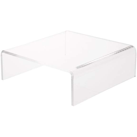 Plymor Clear Acrylic Short Square Display Riser, 2" H x 6" W x 6" D (1/8" thick), Pack of 3