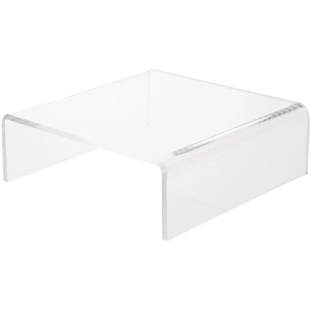 Plymor Clear Acrylic Short Square Display Riser, 2" H x 6" W x 6" D (1/8" thick)
