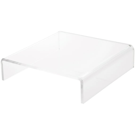 Plymor Clear Acrylic Short Square Display Riser, 2" H x 8" W x 8" D (1/4" thick), Pack of 2