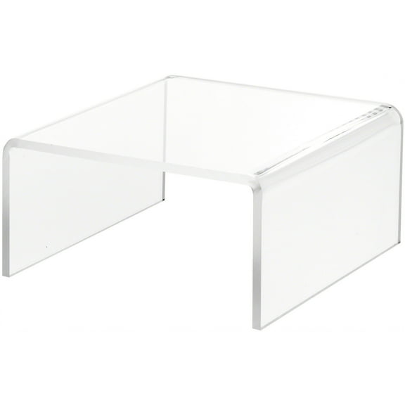 Plymor Clear Acrylic Short Square Display Riser, 3.5" H x 7" W x 7" D (1/4" thick) (3 Pack)