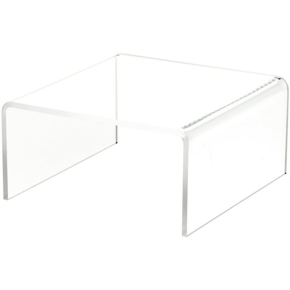 Plymor Clear Acrylic Short Square Display Riser, 3" H x 6" W x 6" D (3/16" thick) (2 Pack)